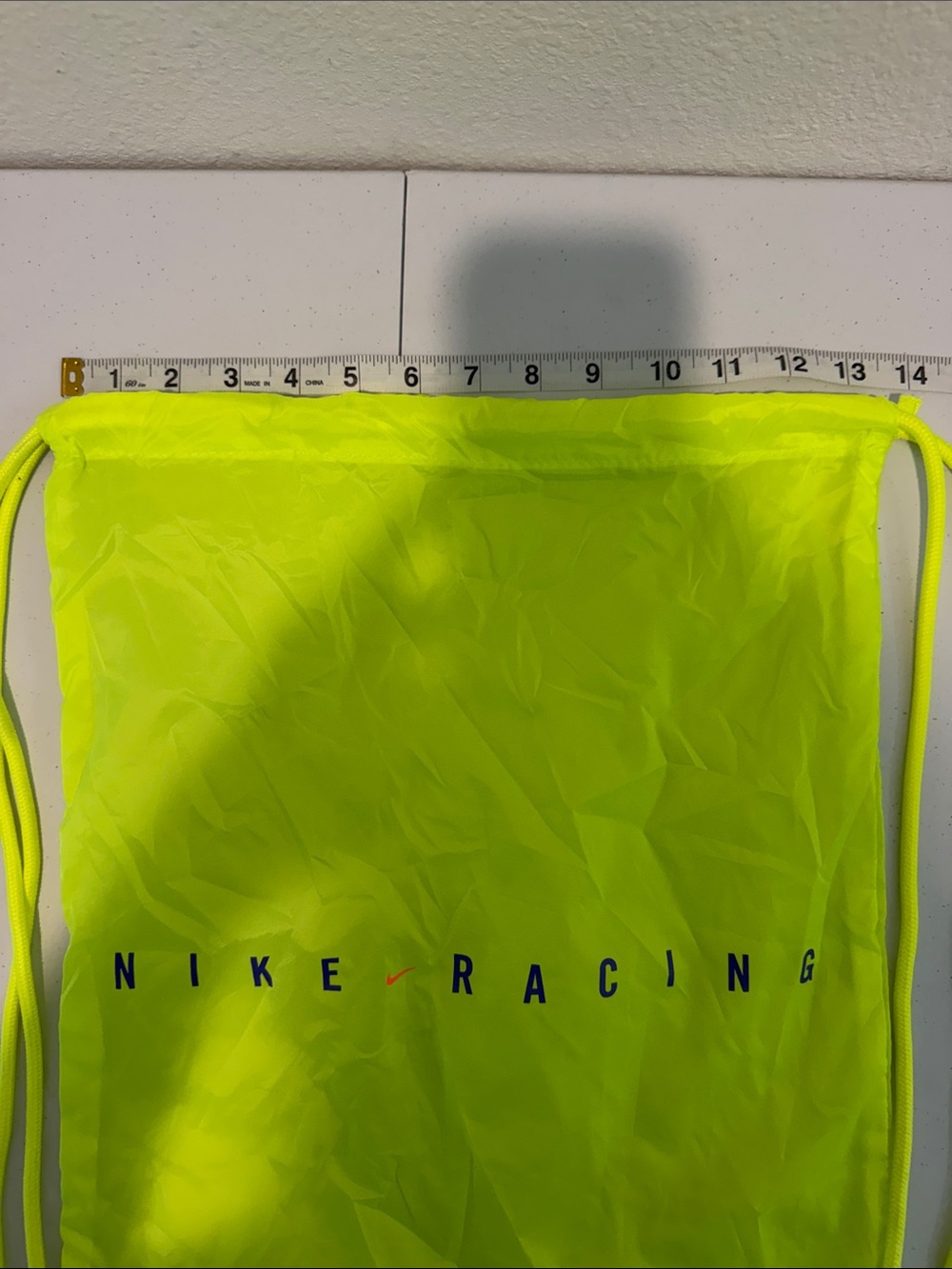 NIKE Racing Neon Yellow Drawstring Backpack - Picture 3 of 7